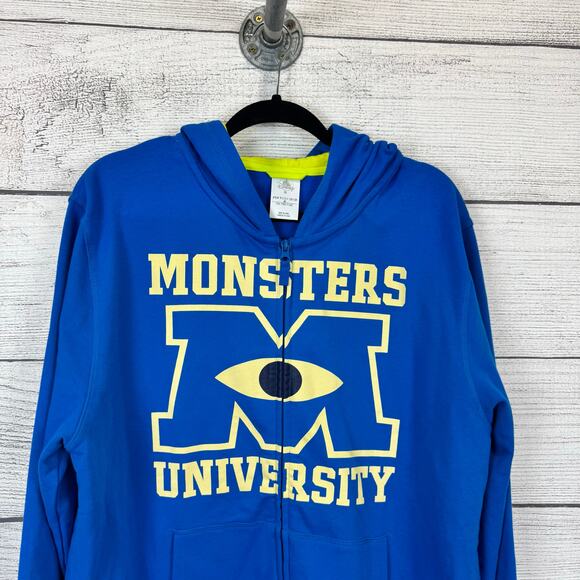 Disney Men's Blue & Green Monsters University Zip Up Hoodie Size XL - Picture 2 of 8